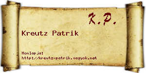 Kreutz Patrik névjegykártya